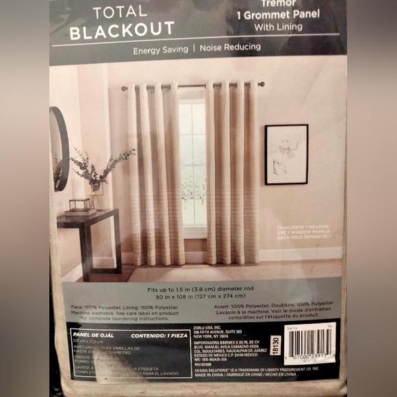 Design solution Tan total blackout one grommet panel with lining -108 length - Picture 2 of 3